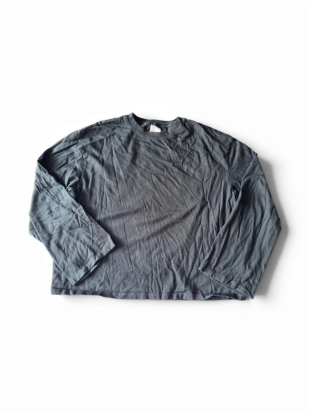 Divided by H&M Basic Baselayer Long Sleeve Tee in Black Size Large